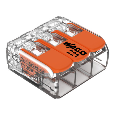 Złączka WAGO COMPACT 221-613 (3x0,5–6 mm²) do drutu i linki |WAGO ELWAG