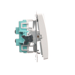 SIMON BASIC WMUL-0602xx-1011 Łącznik schodowy podwójny (moduł) 10AX, 250V~, zaciski śrubowe  biały