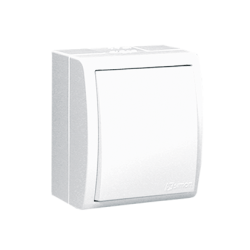 SIMON AQUARIUS Łącznik jednobiegunowy bryzgoszczelny IP54, 10AX, 250V~, zaciski śrubowe biały AQW1/11