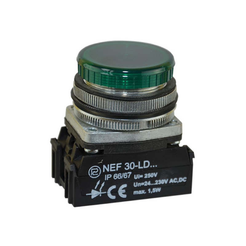 Lampka NEF30LDB 24V-230V zielona