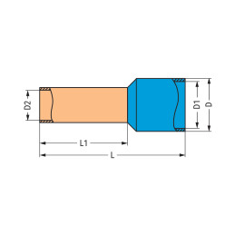Tulejka do 0.34mm2/22 AWG z kołnierzem z tworzywa zielony 216-322