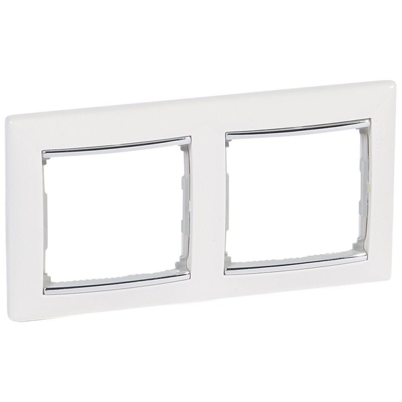 VALENA RAMKA PODWÓJNA POZIOMA BIAŁA/SREBRO, Legrand