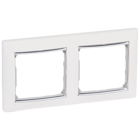 VALENA RAMKA PODWÓJNA POZIOMA BIAŁA/SREBRO, Legrand