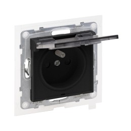 SUNO - Gniazdo 2P+Z IP44 - 16 A - 250 V~ - zaciski automatyczne - z przesłoną, Czarny, Legrand