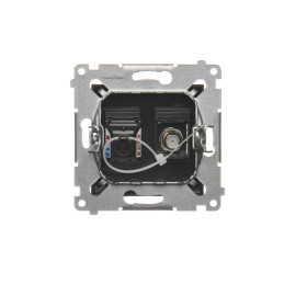 DASFRJ45.01/49 Gniazdo antenowe typu F + RJ45 kat.6 (moduł)  czarny SIMON 54