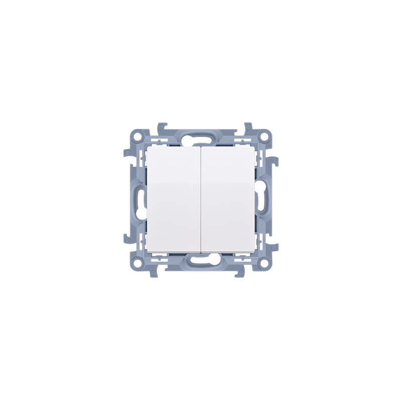 SIMON 10 Podwójny przycisk 10AX, 250V biały CP2.01/11