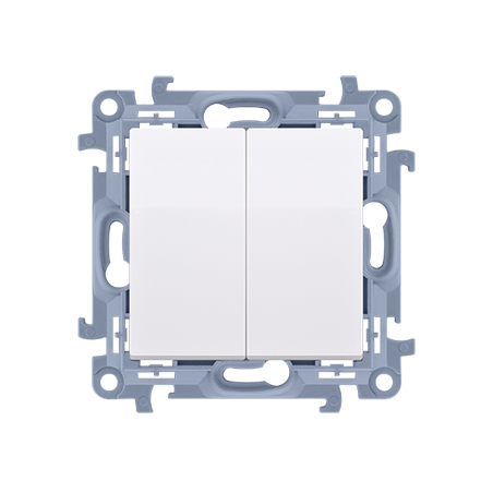 SIMON 10 Podwójny przycisk 10AX, 250V biały CP2.01/11