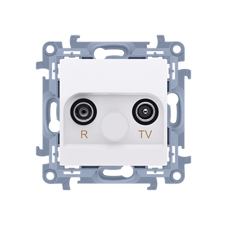 SIMON 10 CAK.01/11 Gniazdo antenowe R-TV końcowe separowane tłum. TV-1.0 dB R-1,5 dB