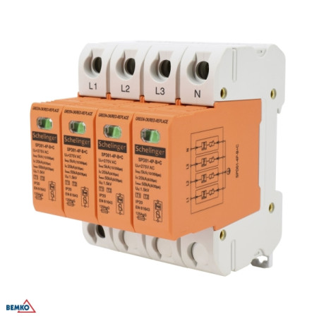 OGRANICZNIK PRZEPIĘĆ 4P 5kA(10/350) KLASA T1 T2 (B C) SCHELINGER