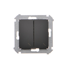 DW6/2.01/49 Łącznik schodowy podwójny (moduł) 10AX, 250V~, zaciski śrubowe czarny mat SIMON 54