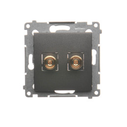 SIMON 54 DGL2.01/48 Gniazdo głośnikowe pojedyncze (moduł). Przekrój przewodów dla wyjścia do 6 mm2  antracyt