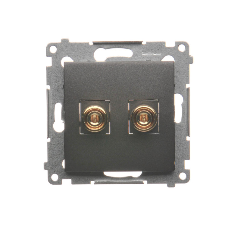 SIMON 54 DGL2.01/48 Gniazdo głośnikowe pojedyncze (moduł). Przekrój przewodów dla wyjścia do 6 mm2  antracyt