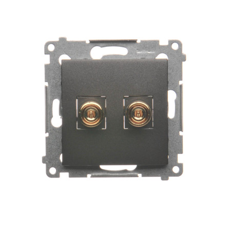SIMON 54 DGL2.01/48 Gniazdo głośnikowe pojedyncze (moduł). Przekrój przewodów dla wyjścia do 6 mm2  antracyt
