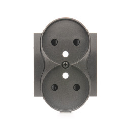 DGZ2MZP/48 Pokrywa gniazda podwójnego z przesłonami do ramek PREMIUM  antracyt SIMON 54