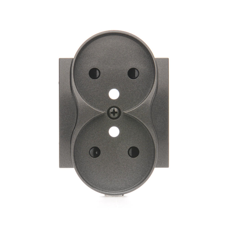 DGZ2MZP/48 Pokrywa gniazda podwójnego z przesłonami do ramek PREMIUM  antracyt SIMON 54