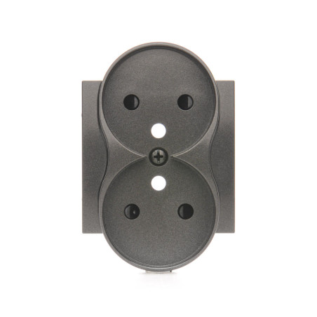 DGZ2MZP/48 Pokrywa gniazda podwójnego z przesłonami do ramek PREMIUM  antracyt SIMON 54