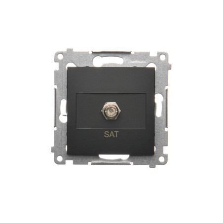 DASF1.01/49 Gniazdo antenowe SAT pojedyncze (moduł). Do instalacji indywidualnych czarny mat SIMON 54