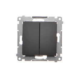 DP2.01/49 Przycisk podwójny zwierny bez piktogramu (moduł) czarny mat SIMON 54