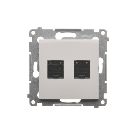 D62.01/11 Gniazdo komputerowe podwójne RJ45 kategoria 6, z przesłoną przeciwkurzową (moduł) biały SIMON 54