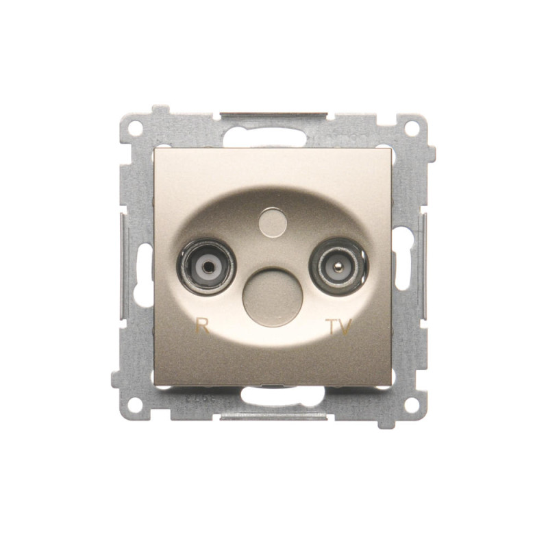 DAK.01/44 Gniazdo antenowe R-TV końcowe separowane (moduł) tłum.1dB  złoty mat SIMON 54