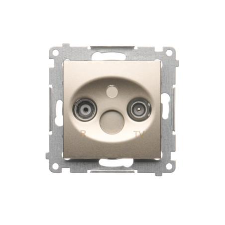 DAK.01/44 Gniazdo antenowe R-TV końcowe separowane (moduł) tłum.1dB  złoty mat SIMON 54