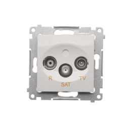 Gniazdo antenowe SAT pojedyncze (moduł). Do instalacji indywidualnych biały DASK.01/11 SIMON 54