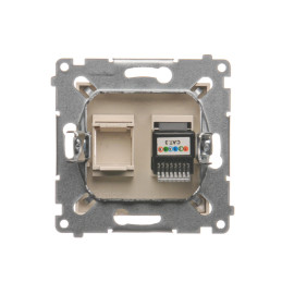 Gniazdo telefoniczne pojedyncze RJ12 (moduł)  kremowy DT1.01/41 SIMON 54