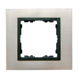 SIMON 82 NATURE Ramka 1-krotna Stal Inox / pierścień grafit 82817-37