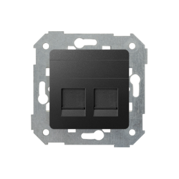 SIMON 82 Pokrywa 2x gniazdo RJ45, płaska z żaluzjami (moduł)  grafit 82006-38