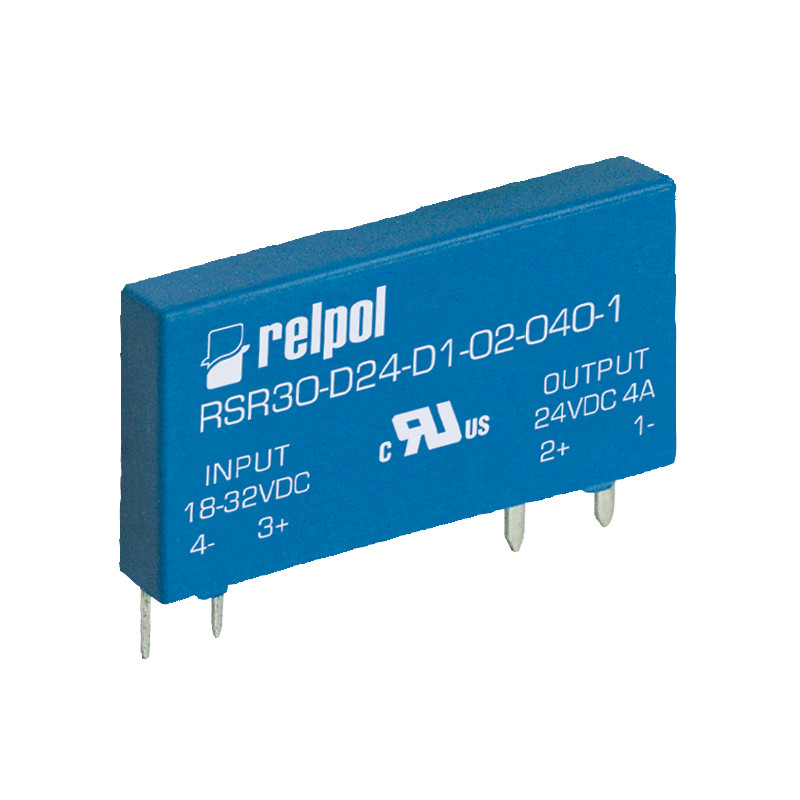 RSR30-D24-D1-02-040-1 - Przekaźnik półprzewodnikowy, 1-polowy do druku, Prąd obc: 4A/24VDC, Wejście: 18...32 V DC