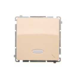 SIMON BASIC BMW6L.01/12 Łącznik schodowy z podświetleniem LED (moduł) 10AX, 250V~, szybkozłącza  beż