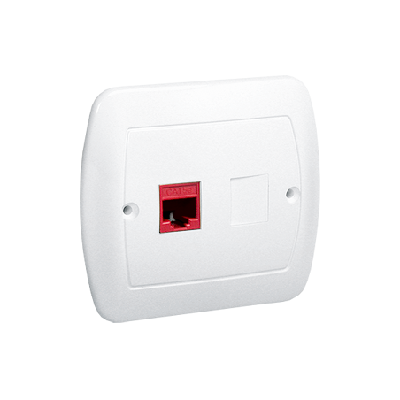 SIMON AKORD Gniazdo komputerowe RJ45 pojedyncze, kategoria 5e. Montaż do puszki na wkręty biały AF51/11