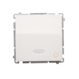 SIMON BASIC Przycisk dzwonek z podświetleniem LED (moduł) 10AX, 250V~, szybkozłącza biały BMD1L.01/11