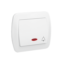 SIMON AKORD Przycisk dzwonek z podświetleniem 10AX, 250V~, zaciski śrubowe  biały AD1L/11