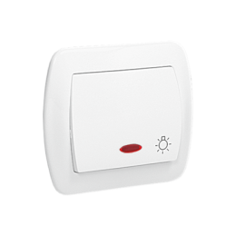 SIMON AKORD Przycisk światło z podświetleniem 10AX, 250V~, zaciski śrubowe  biały AS1L/11