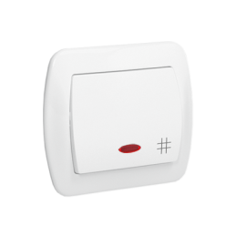 SIMON AKORD Łącznik krzyżowy z podświetleniem 10AX, 250V~, zaciski śrubowe  biały AW7L/11