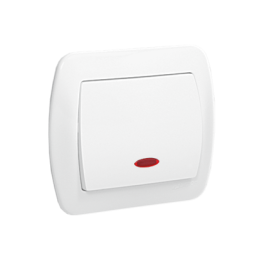 SIMON AKORD Łącznik jednobiegunowy z podświetleniem, 10AX, 250V~, zaciski śrubowe  biały AW1L/11