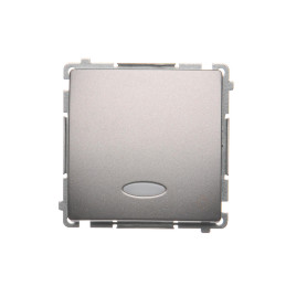 SIMON BASIC Przycisk światło z podświetleniem LED (moduł) 10AX, 250V~, szybkozłącza  stal inox BMS1L.01/21