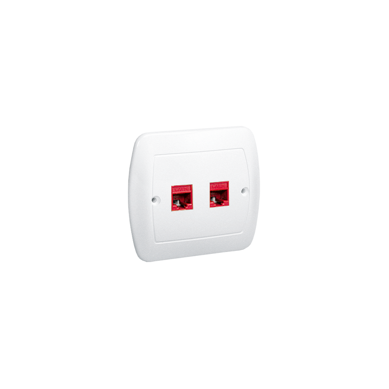 SIMON AKORD Gniazdo komputerowe RJ45 podwójne, kategoria 5e. Montaż do puszki na wkręty  biały AF52/11