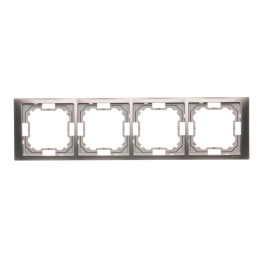 SIMON BASIC NEOS Ramka 4-krotna NEOS – uniwersalna poziom i pion  stal inox BMRC4/21