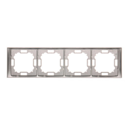 SIMON BASIC NEOS Ramka 4-krotna NEOS – uniwersalna poziom i pion  stal inox BMRC4/21