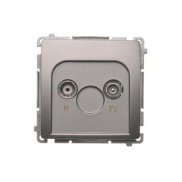SIMON BASIC Gniazdo antenowe R-TV końcowe, separowane (moduł), 1x wejście: 5–862 MHz  stal inox BMZAR1/1.01/21