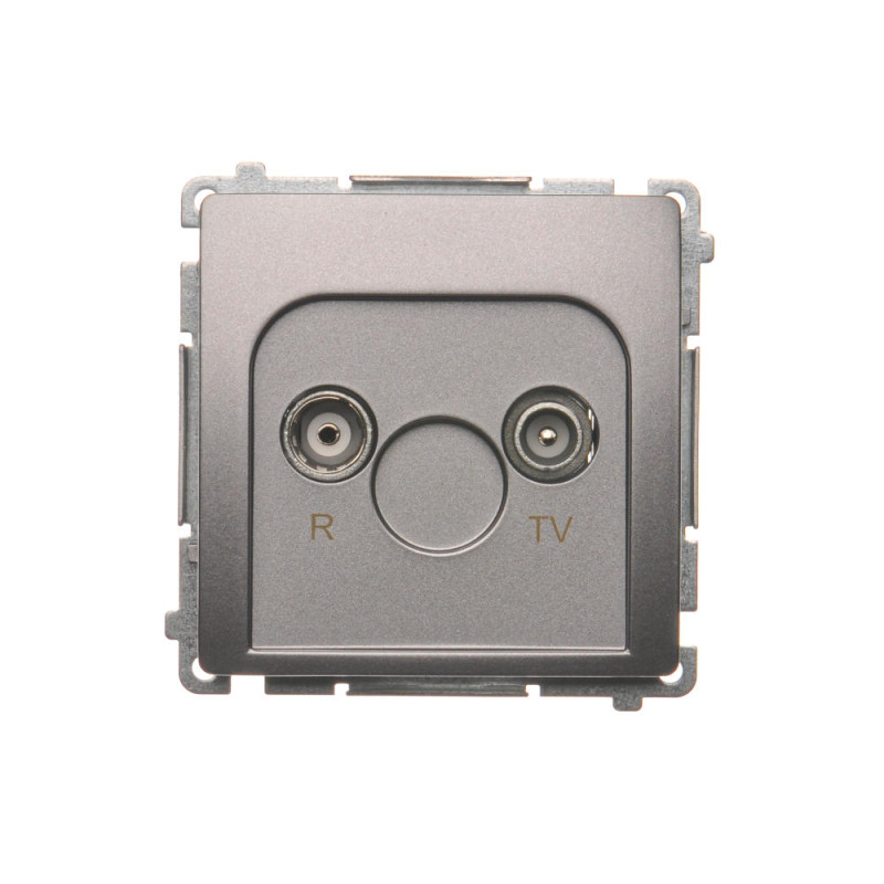 SIMON BASIC Gniazdo antenowe R-TV końcowe, separowane (moduł), 1x wejście: 5–862 MHz  stal inox BMZAR1/1.01/21