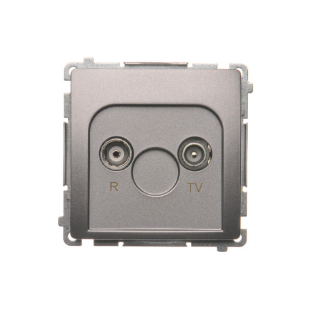 SIMON BASIC Gniazdo antenowe R-TV końcowe, separowane (moduł), 1x wejście: 5–862 MHz  stal inox BMZAR1/1.01/21