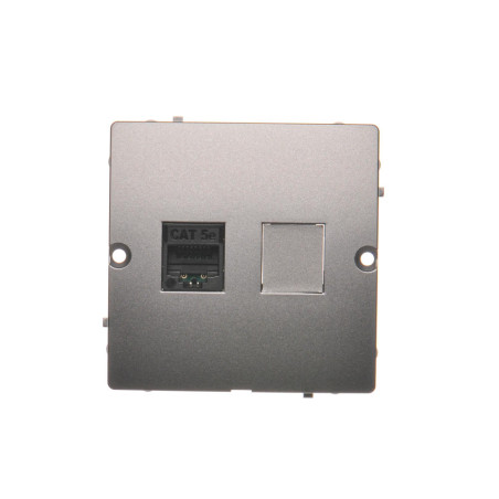 SIMON BASIC Gniazdo komputerowe RJ45 pojedyncze (moduł). Montaż gniazda na wkręty do puszki BMF51.02/21