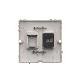 SIMON BASIC Gniazdo komputerowe RJ45 pojedyncze (moduł). Montaż gniazda na wkręty do puszki BMF51.02/21