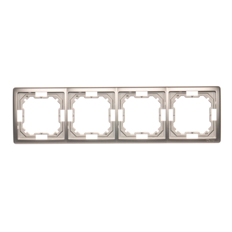 SIMON BASIC STANDARD Ramka 4-krotna – uniwersalna poziom i pion  satynowy BMR4/29