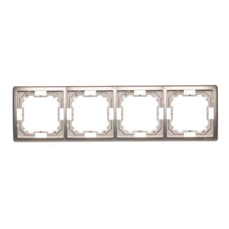 SIMON BASIC STANDARD Ramka 4-krotna – uniwersalna poziom i pion  satynowy BMR4/29