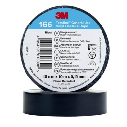 3M™ Temflex™ 165 Winylowa taśma elektroizolacyjna 15mm x 10m czarna | Hurtownia elektroinstalacyjna