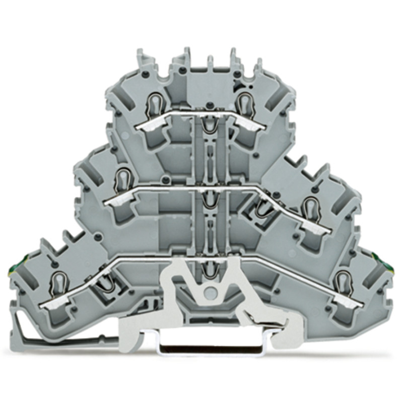 Złączka trzypiętrowa złączka PE/przelotowa/przelotowa, szara 2002-3227